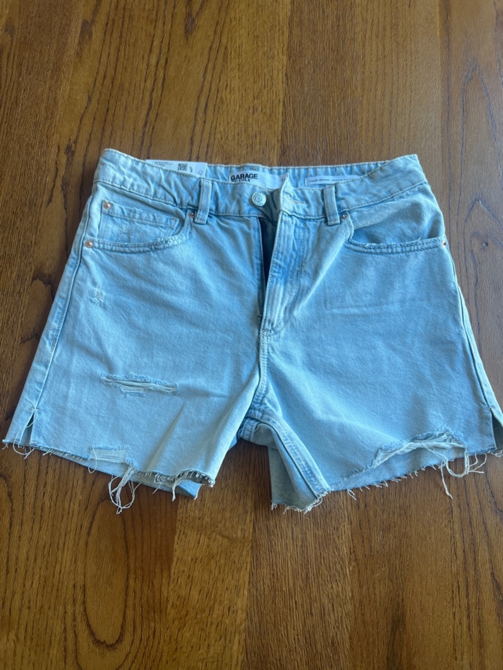 Garage Light Blue Distressed Denim Cutoff Shorts